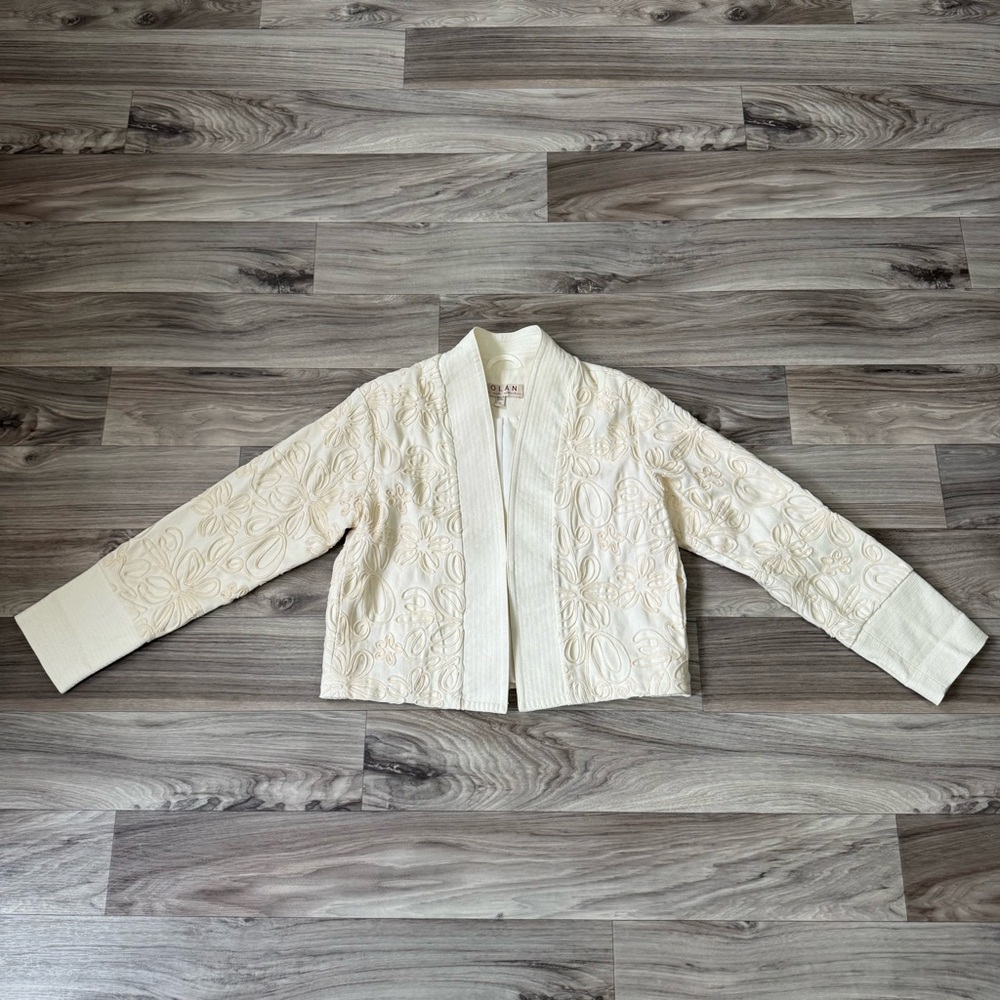 Anthropologie Dolan String Embroidered Jacket in Cream XS